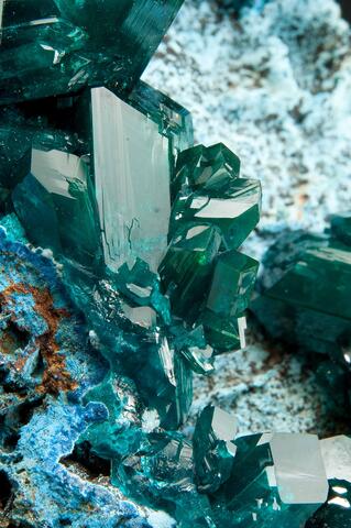 Dioptase Dioptase (détail)